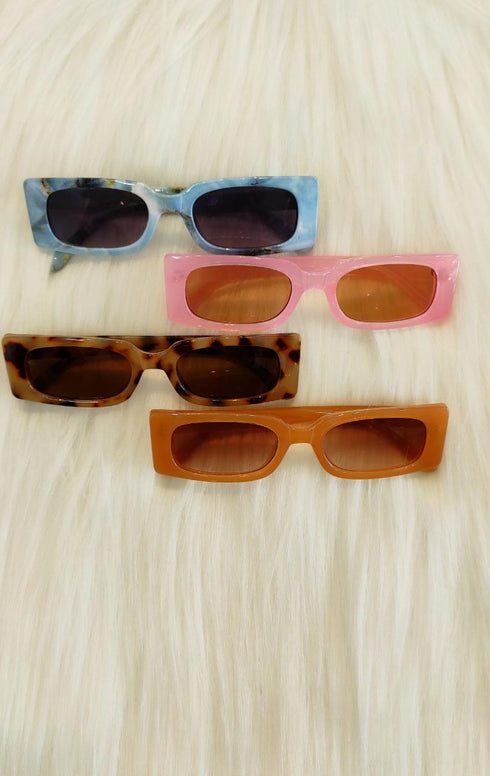 Rectangular Retro Narrow Sunglasses